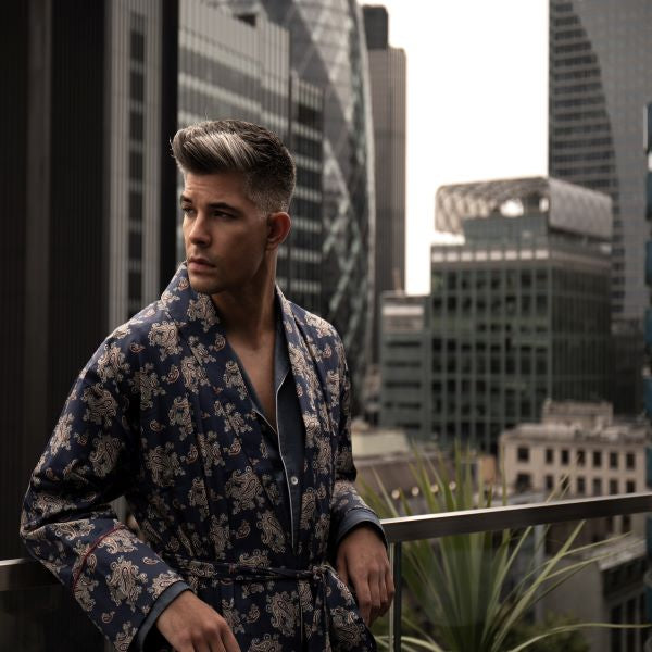 Luxury life and high-class living in bathrobes