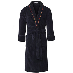 Men's Robe front - Earl Navy | Bown of London