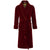 Donington Luxury Cotton Long Velvet Smoking Jacket in Burgundy - front | Bown of London