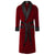 Astor Luxury Cotton Long Velvet Smoking Jacket in Burgundy - front | Bown of London