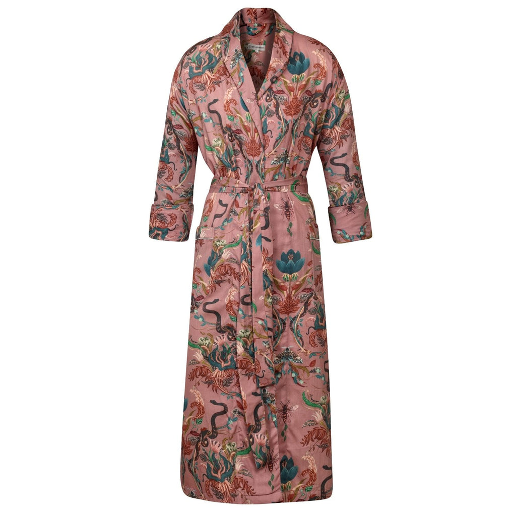 Lightweight Women's Bathrobe front - Serpentine Blush | Bown of London