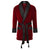 Belgravia Luxury Cotton Short Velvet Smoking Jacket in Burgundy - front | Bown of London