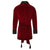 Belgravia Luxury Cotton Short Velvet Smoking Jacket in Burgundy - back | Bown of London