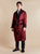 Gable Mens Long Smoking Jacket model photo front - Claret | Bown of London