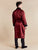 Gable Mens Long Smoking Jacket model photo back - Claret | Bown of London