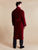 Donington Luxury Cotton Long Velvet Smoking Jacket in Burgundy - model photo back | Bown of London