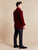 Howard Luxury Cotton Short Velvet Smoking Jacket in Burgundy - model photo back | Bown of London