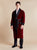 Astor Luxury Cotton Long Velvet Smoking Jacket in Burgundy - model photo front | Bown of London