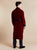 Astor Luxury Cotton Long Velvet Smoking Jacket in Burgundy - model photo back | Bown of London