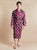 Lightweight Men's Robe model photo front - Gatsby Paisley Wine | Bown of London