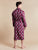 Lightweight Men's Robe model photo back - Gatsby Paisley Wine | Bown of London