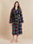 Women's Hooded Robe model photo front - Patchwork | Bown of London