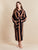 Women's Hooded Extra Long Bathrobe model photo front - Miami | Bown of London