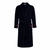 Carnegie Luxury Cotton Long Velvet Smoking Jacket in Navy
