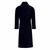 Carnegie Luxury Cotton Long Velvet Smoking Jacket in Navy