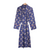 Cotton Blue Lightweight Robe & Cigar Velvet Loafers