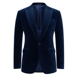 Made to measure Men's Single Breasted Light Navy Velvet Jacket