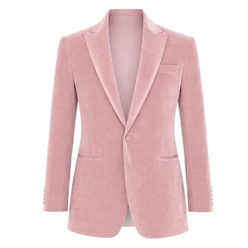 Made to measure Men's Single Breasted Pink Velvet Jacket