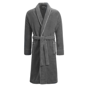 Men's Grey Towelling Bathrobe - Europa