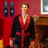 Cliveden Smoking Jacket & Cigar Velvet Loafers