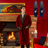 Astor Smoking Jacket & Cigar Velvet Loafers