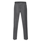 Mens wool mix grey trouser with black satin stripe