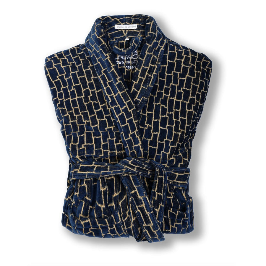 Agean Men's Patterned Bathrobe - Folded | Bown of London