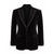 Black tuxedo jacket on a white background