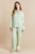 Demeter Womens Green Satin Pajamas - Model Front | Bown of London