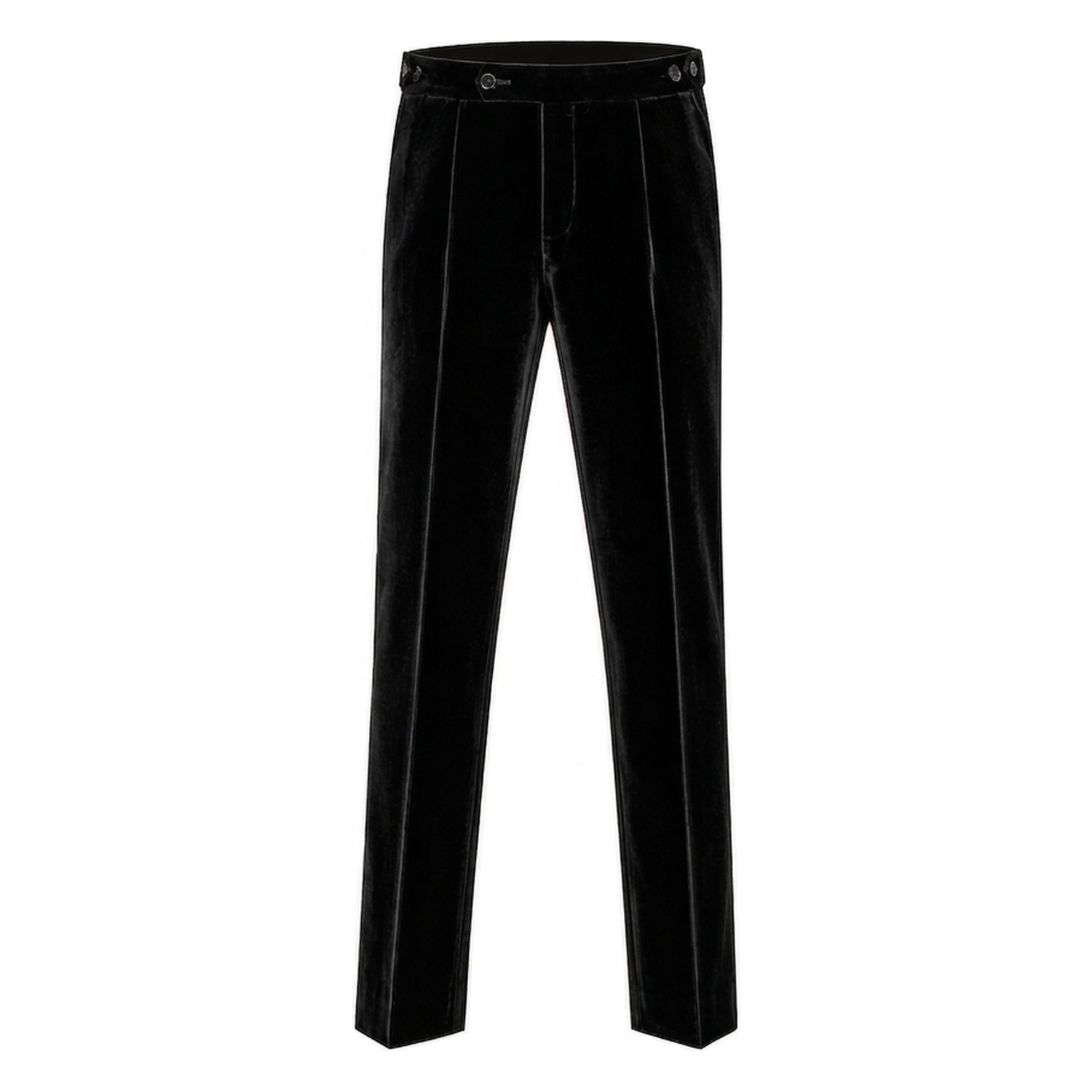 Men's Italian velvet black trousers - front view