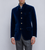 Made to Measure Navy Italian Velvet Nehru Collar Jacket