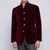 Made to Measure Maroon Italian Velvet Nehru Collar Jacket