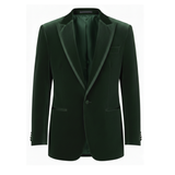 Made to measure Men's Single Breasted Dark Green Velvet Jacket