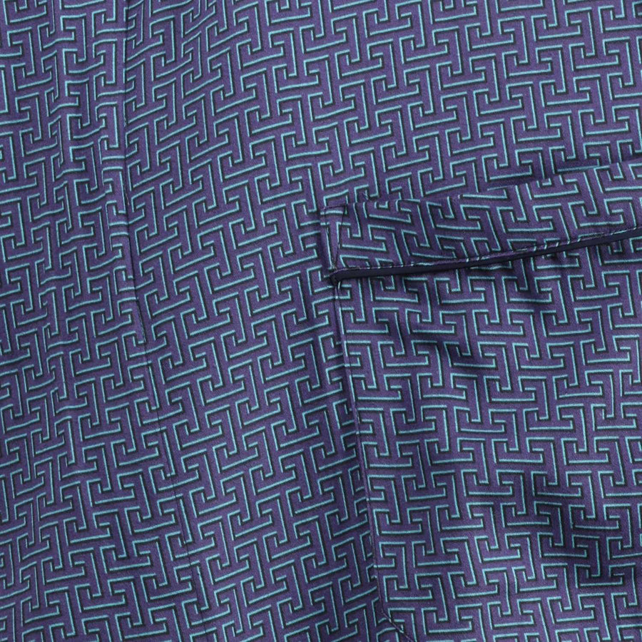Blue Lightweight Robe - The Oxford Bathrobe closeup view