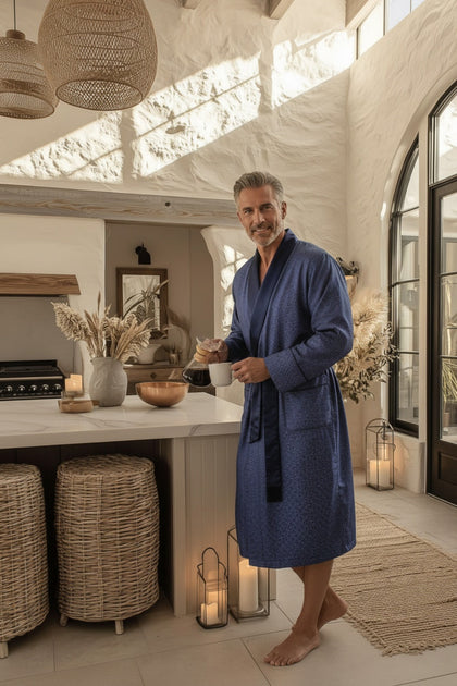 Lightweight Men's Dressing Gown - Oxford
