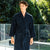 Men's Towelling Bathrobe - Navy