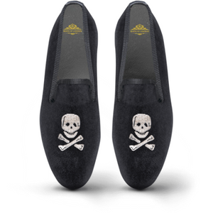 Velvet Loafer/Slipper Shoe Skull