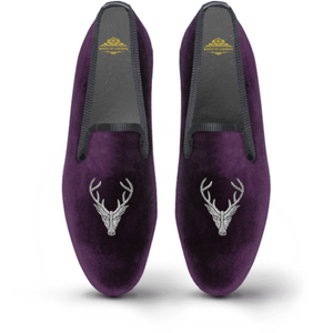 Velvet Loafer/Slipper Shoe Stag Head