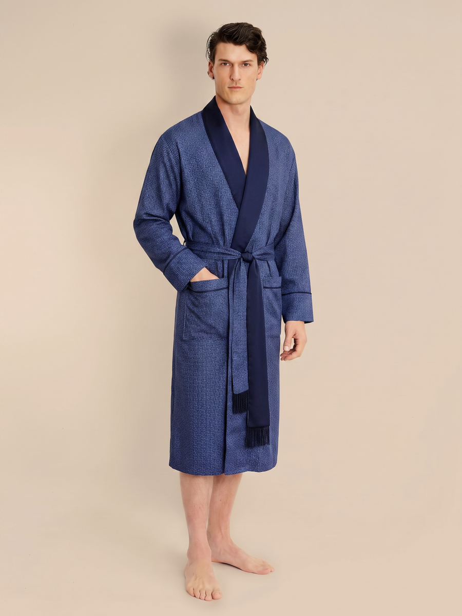 Lightweight Men's Dressing Gown - Oxford