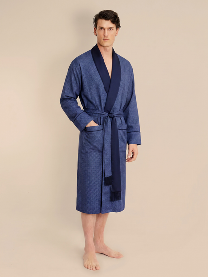 Lightweight Men's Dressing Gown - Oxford