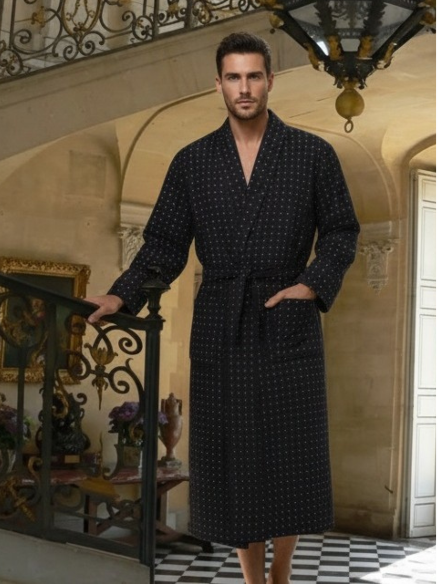 Lightweight Men's Bathrobe - Atlas Gray
