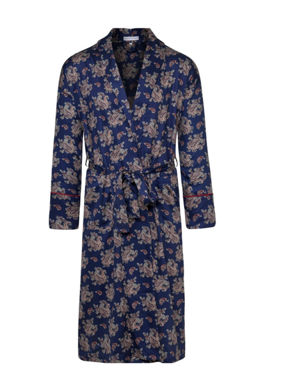 Lightweight Men's Robe - Gatsby Paisley Blue
