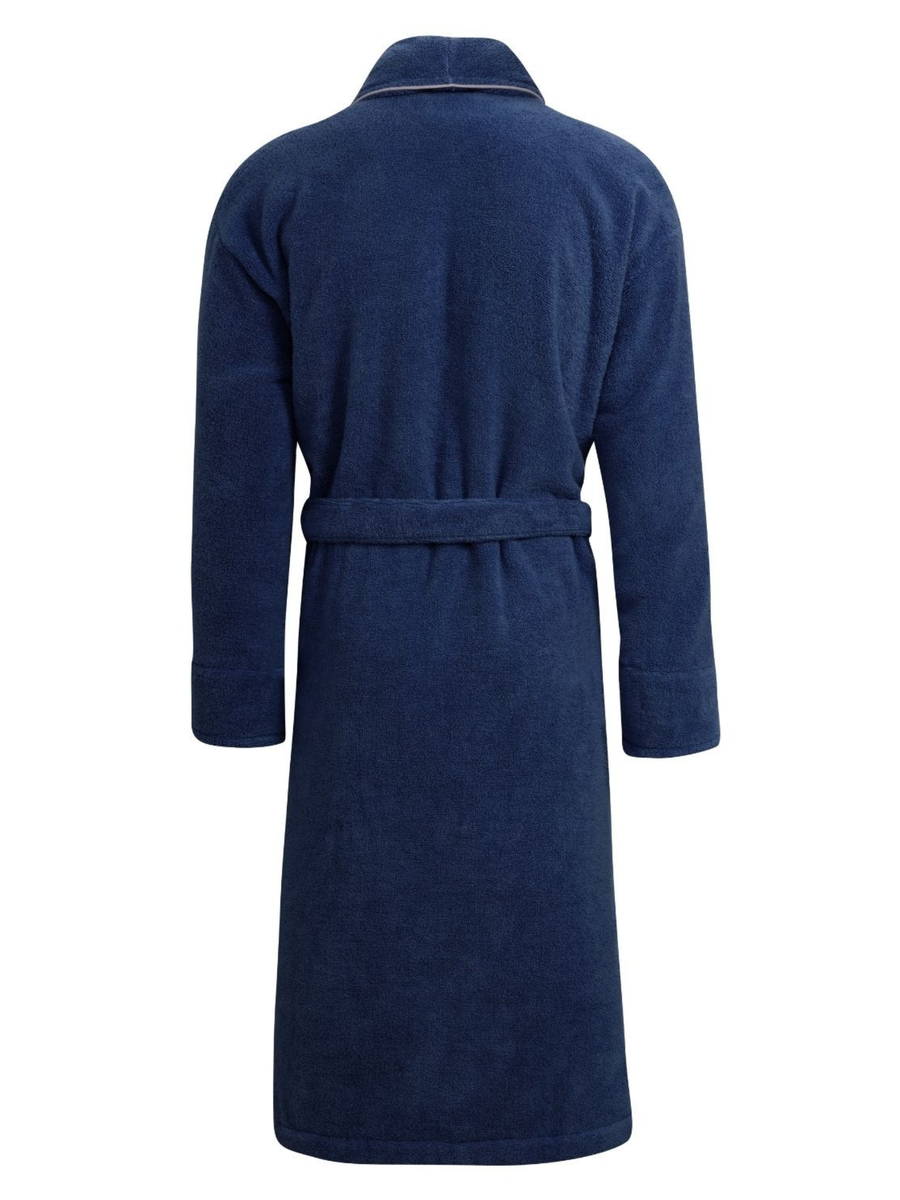Men's Navy Towelling Bathrobe - Phoenix