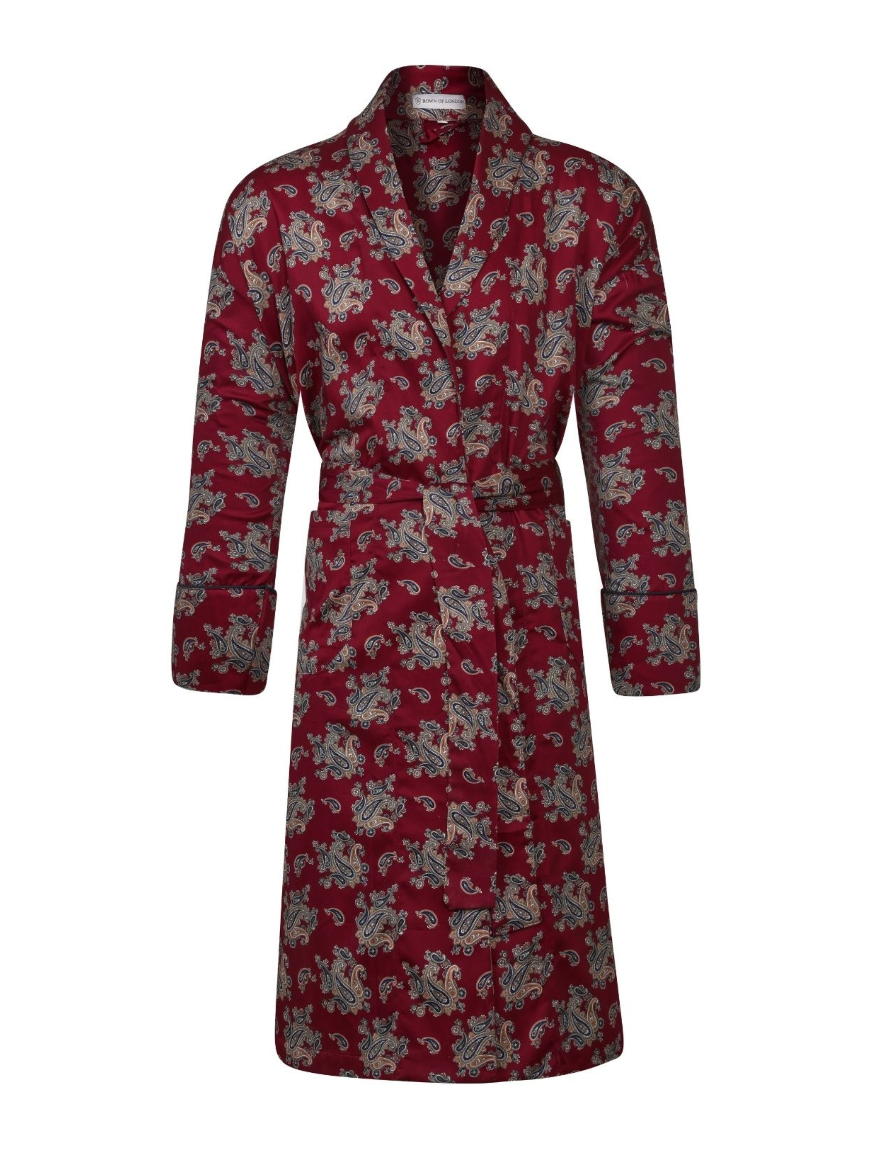Lightweight Men's Robe - Gatsby Paisley Wine