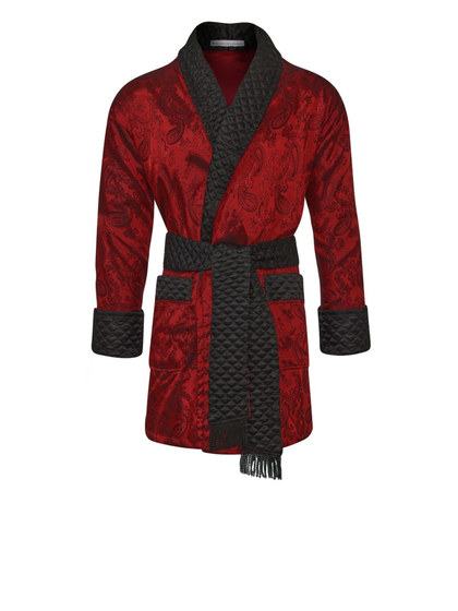 Clarke Men's Short Smoking Jacket - Claret