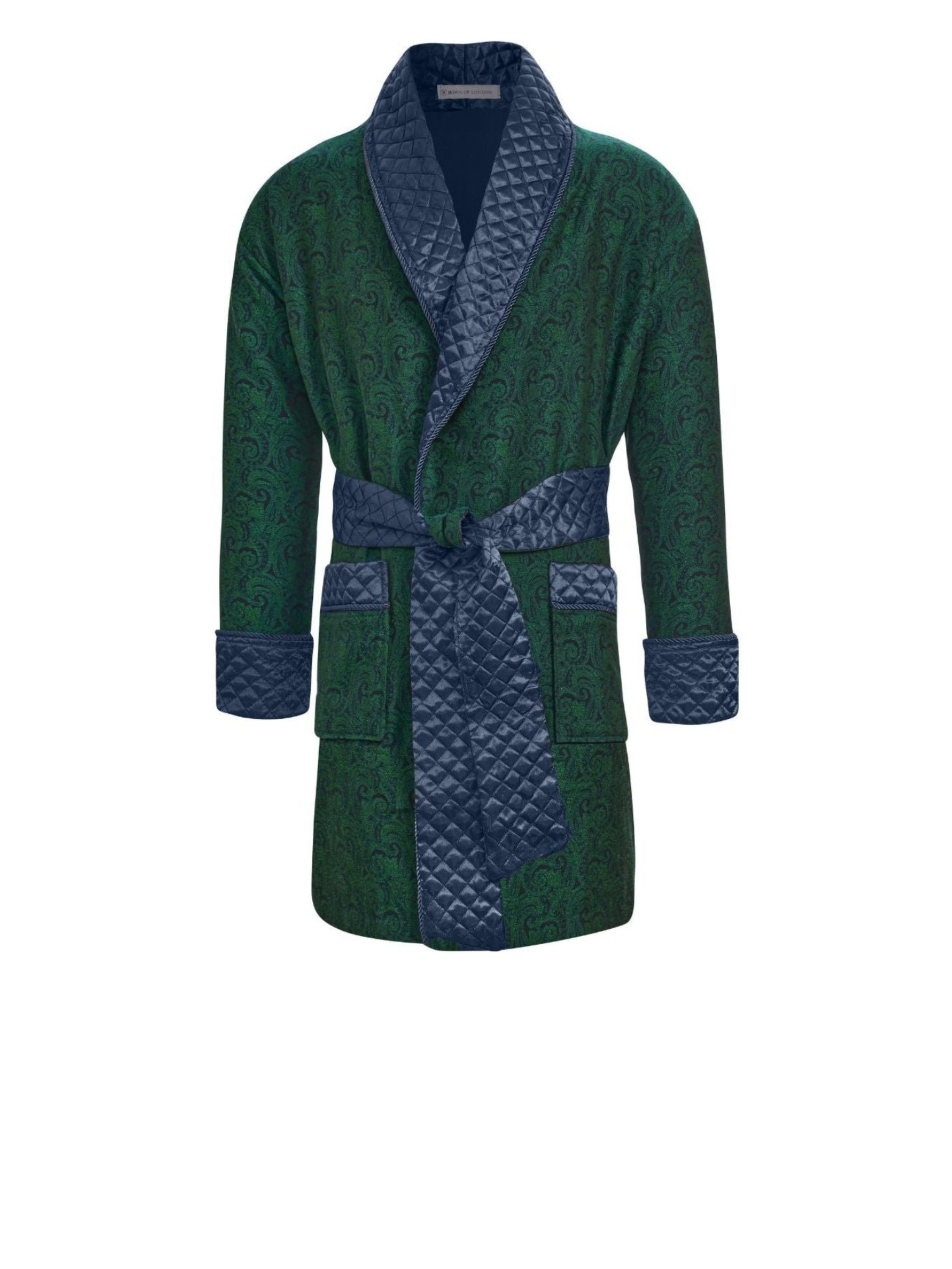 Russborough Short Smoking Jacket in Green