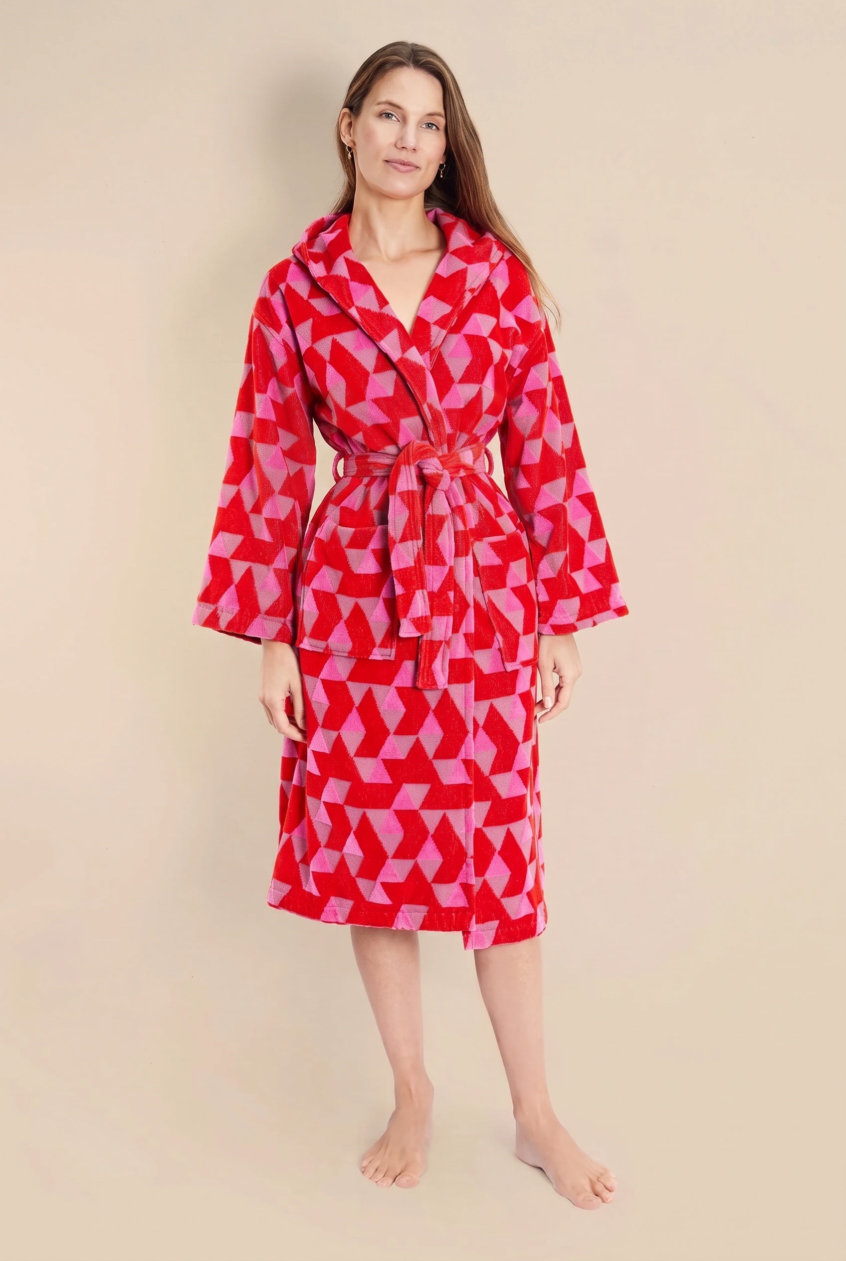 Women's Hooded Robe - Pink Diamond
