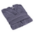 Women's Heavyweight Hooded Nua Cotton Bathrobe - Dark Grey Side View Folded